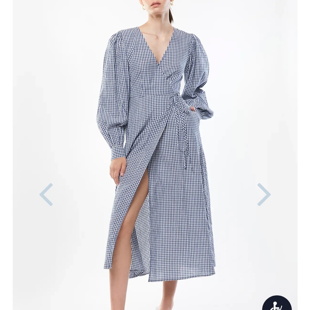 Oak and fort wrap midi dress